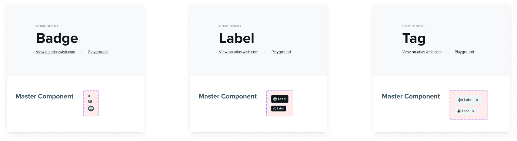 badge, label, and tag components