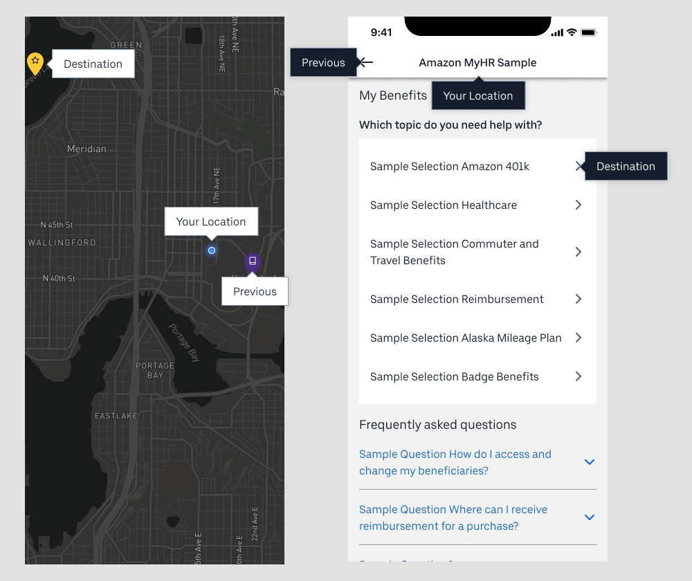 comparing amazon myhr with a map