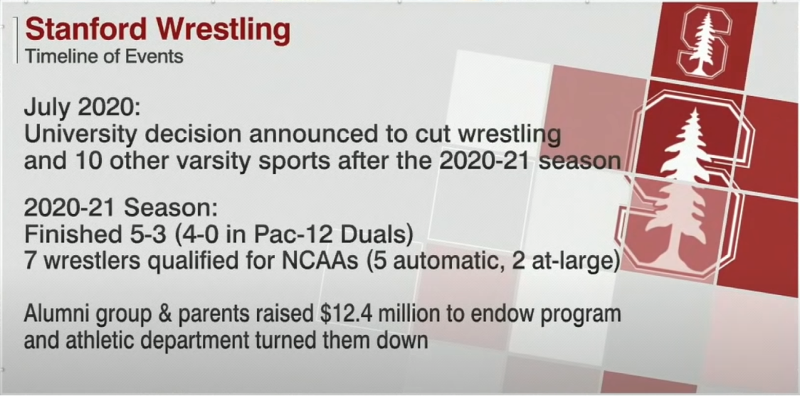 stanford wrestling 2020 timeline