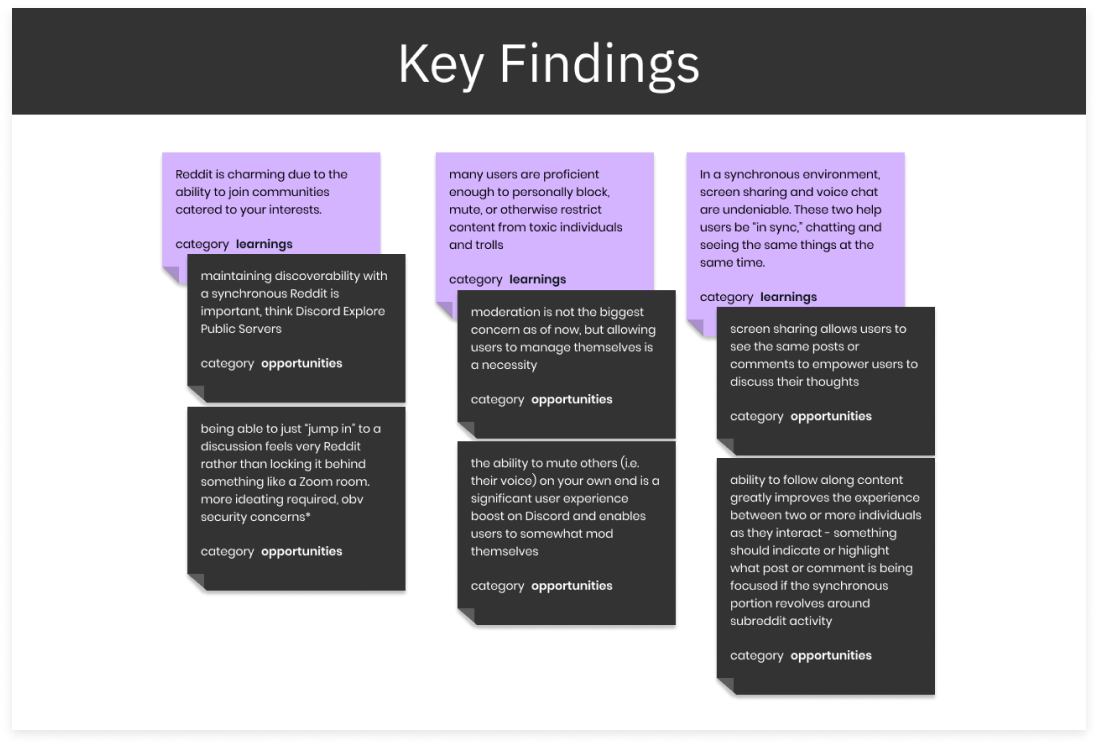 key findings from affinity diagramming