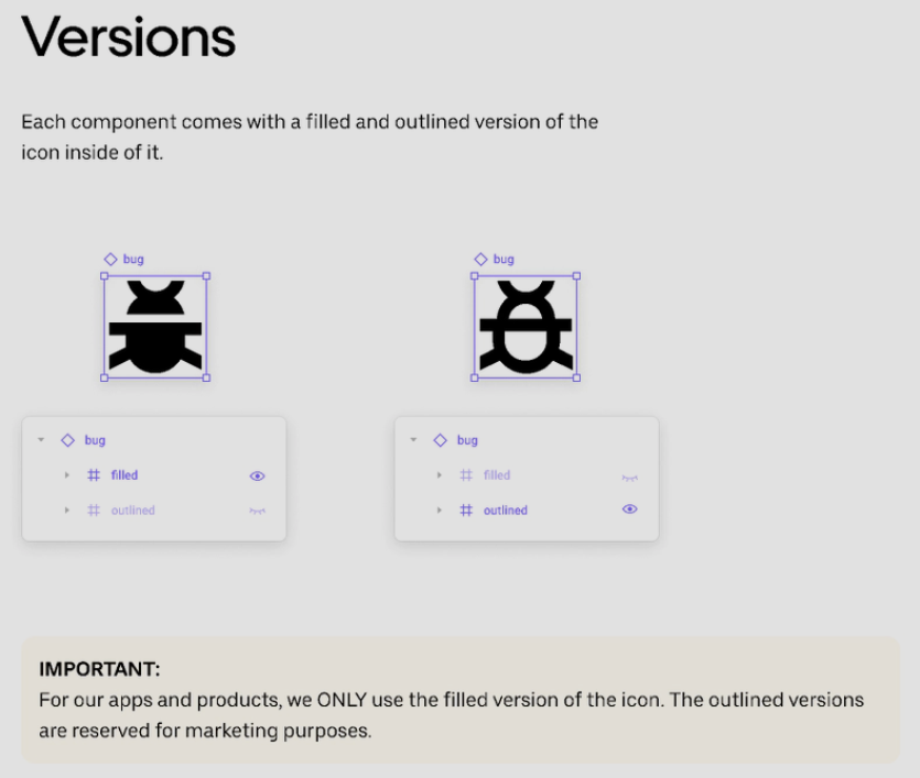 guidelines around icon usage for Uber